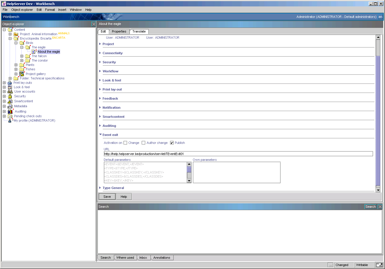 Authoring Enabling the exit manually